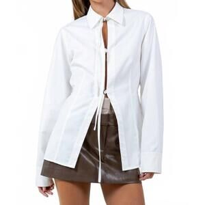 NEW WHITEROOM+CACTUS poplin collared shirt in white